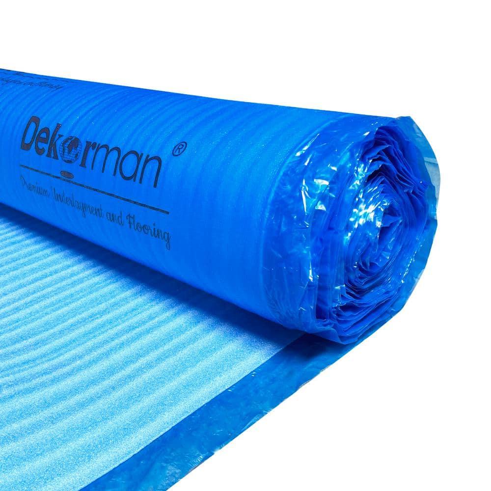Dekorman Dekorman 3mm Sound and Moisture Barrier Blue Foam Underlayment for Laminate and Wood Flooring (200 sq.ft./roll)