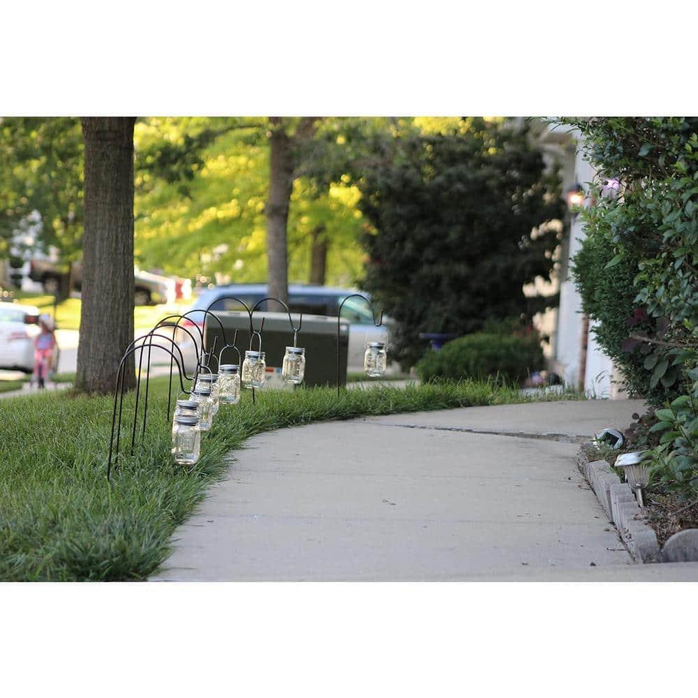 25-Inch Black Powder-Coated Steel Shepherd Hooks (8-Pack)