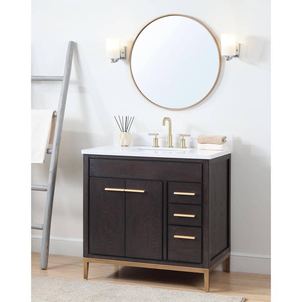 36" Tennant Brand Beatrice Modern Espresso Wenge Bathroom Sink Vanity TB-9838DK-V36