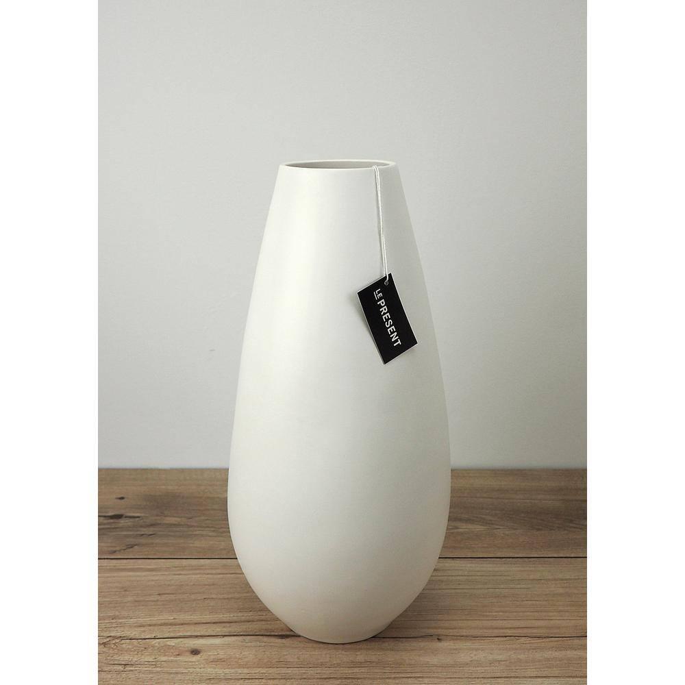Drop Wide Tall Ceramic Vase 13.7" Height