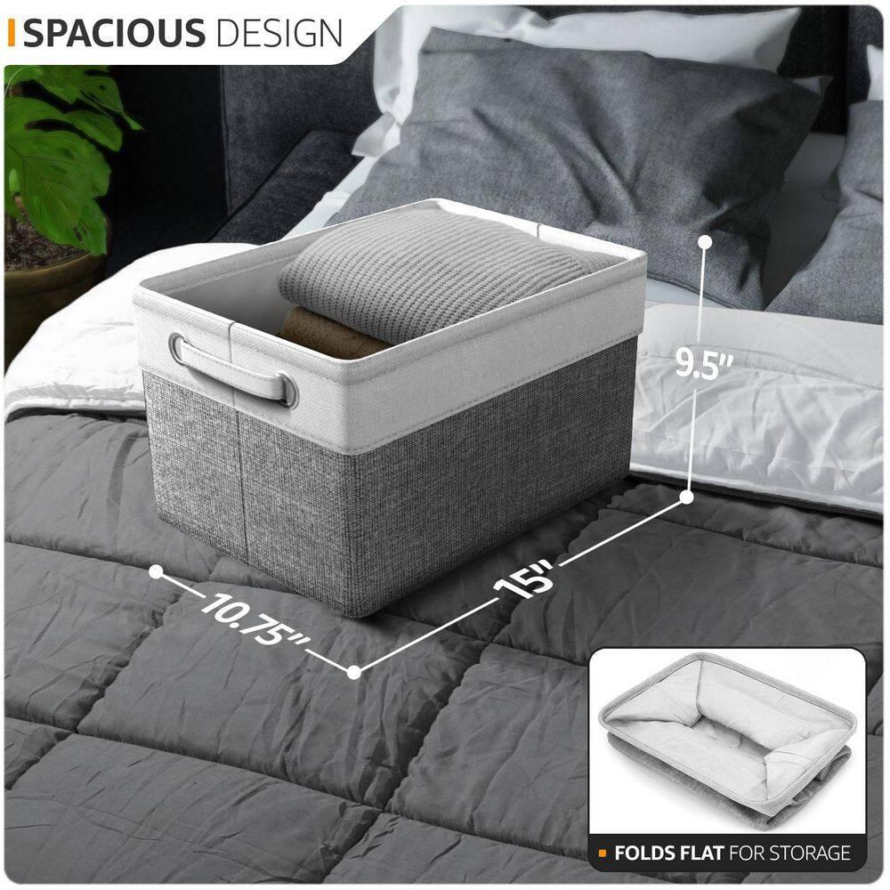Sorbus Sorbus Fabric Storage Bins for Shelves Set of 6 - 15 Inch Sturdy Collapsible Storage Bins with 2 Handles, Foldable Baskets for Organizing Home, Closets, Shelf, Toys, Clothes, Large Decorative Storage Baskets