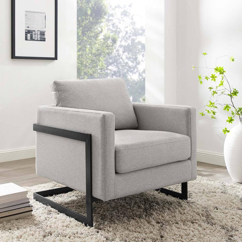 Posse Upholstered Fabric Accent Chair Black Camel