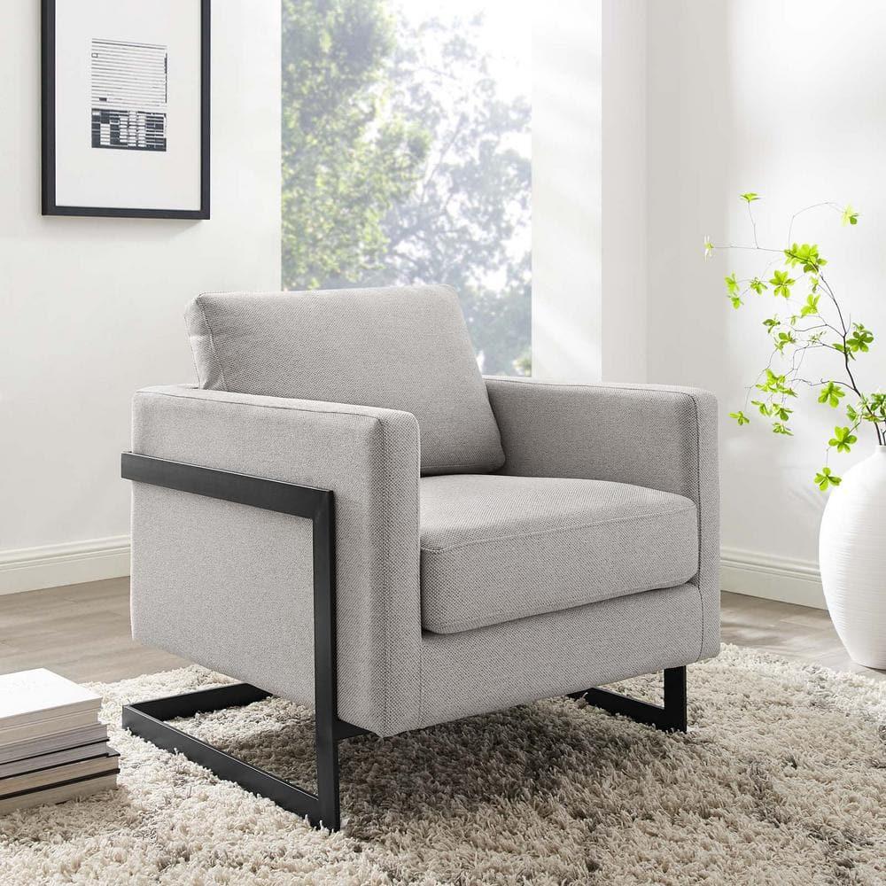 Posse Upholstered Fabric Accent Chair Black Camel