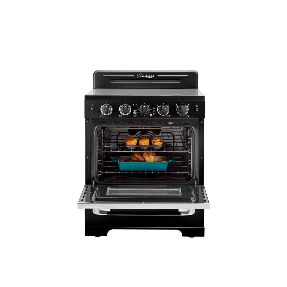 Unique Classic Retro 30" 3.9 cu/ft Freestanding 5-Element Electric Range with Convection Oven