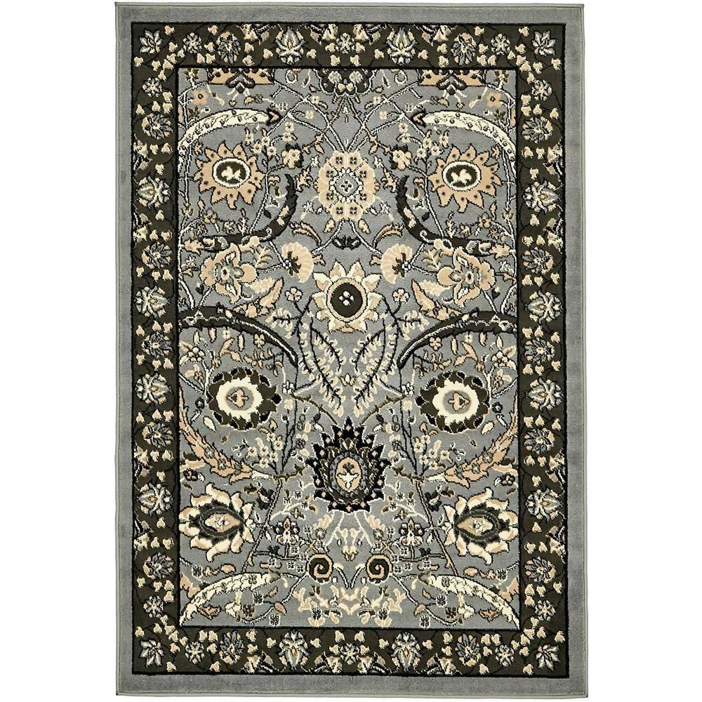 Handmade Espahan Dark Gray Synthetic Rug 4' x 6'