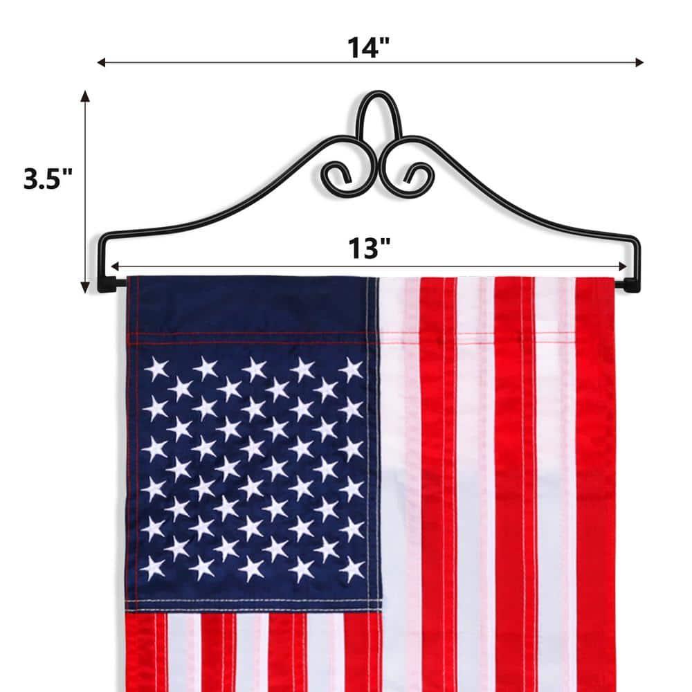 Anley Wrought Iron Garden Flag Hanger - Garden Banner Holder Detached to Use - Rust Resistant & Black Matte Coating