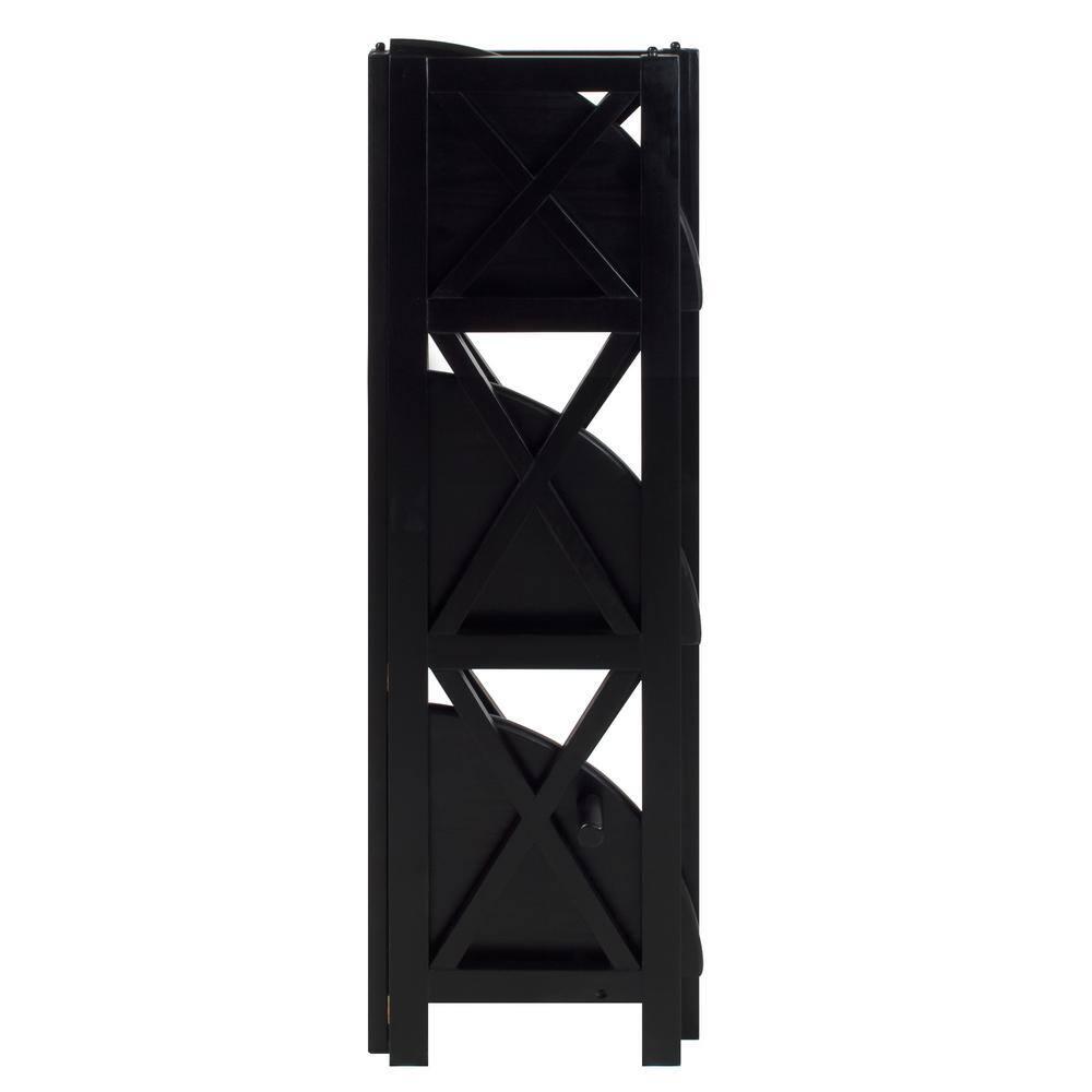 Casual Home Montego 3 Shelf Corner Folding Bookcase with Mantel Top