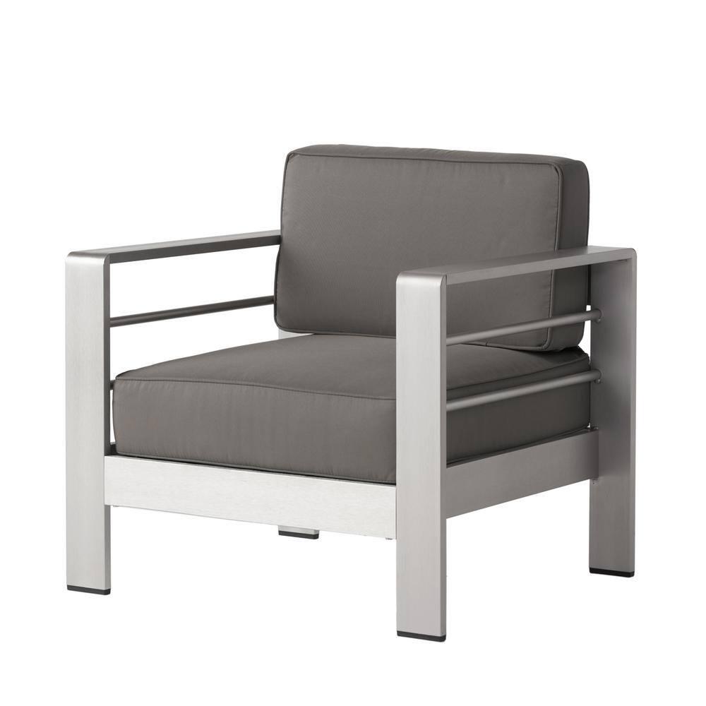 Christopher Knight Home 2pc Cape Coral Outdoor Club Chair with Cushion Silver/Orange