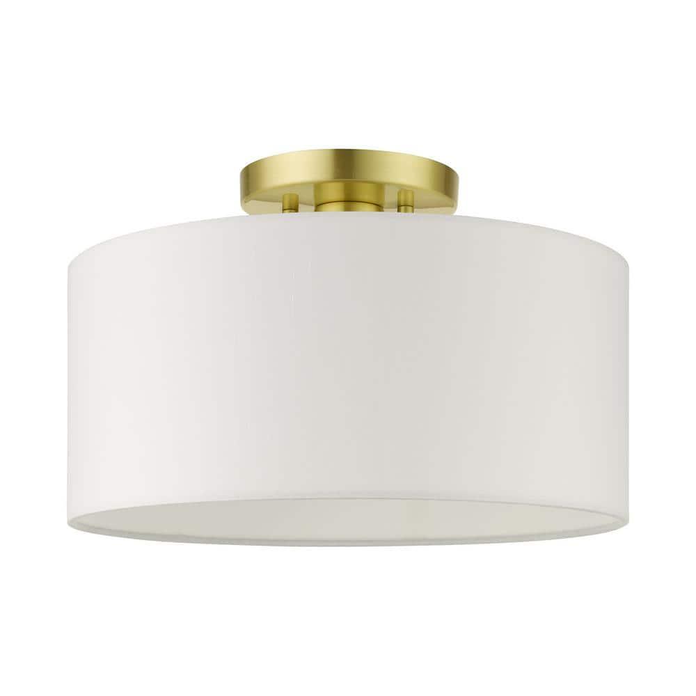 Livex Lighting Meridian 1 - Light Semi-Flush Mount in  Satin Brass