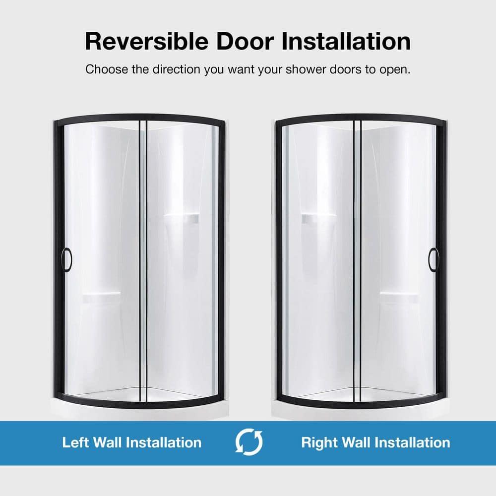 OVE Decors Breeze 40 in. Round Shower Kit w/ Clear, Base, Wall