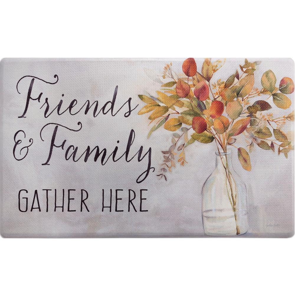 SoHome Cozy Living Friends and Family Gather Eucalyptus Floral Anti-Fatigue Mat
