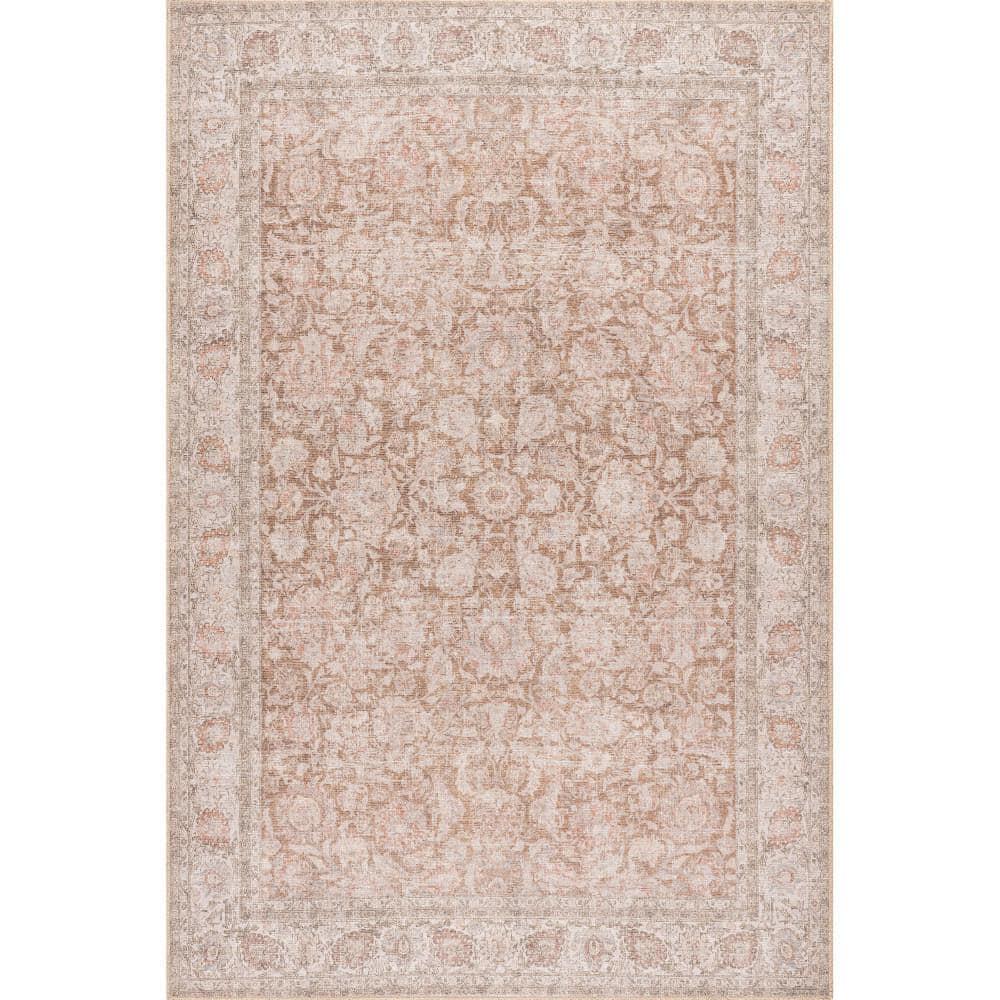 Nuloom Hillstone Collection Glenette Traditional Vintage Medallion Area Rug, 10' x 13', Ivory
