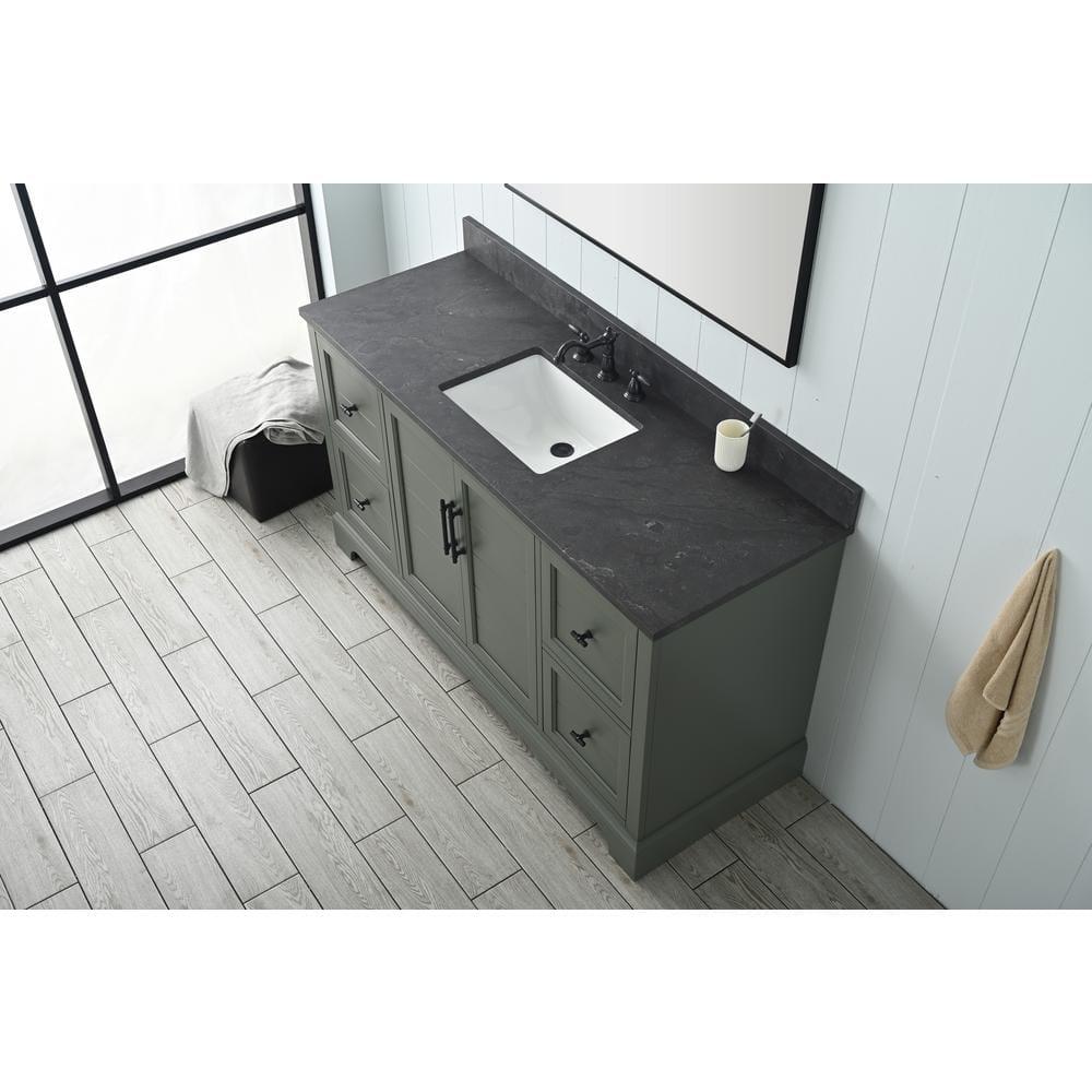 Vanity Art 60 Inch Single Sink Bathroom Vanity with Sink & Top