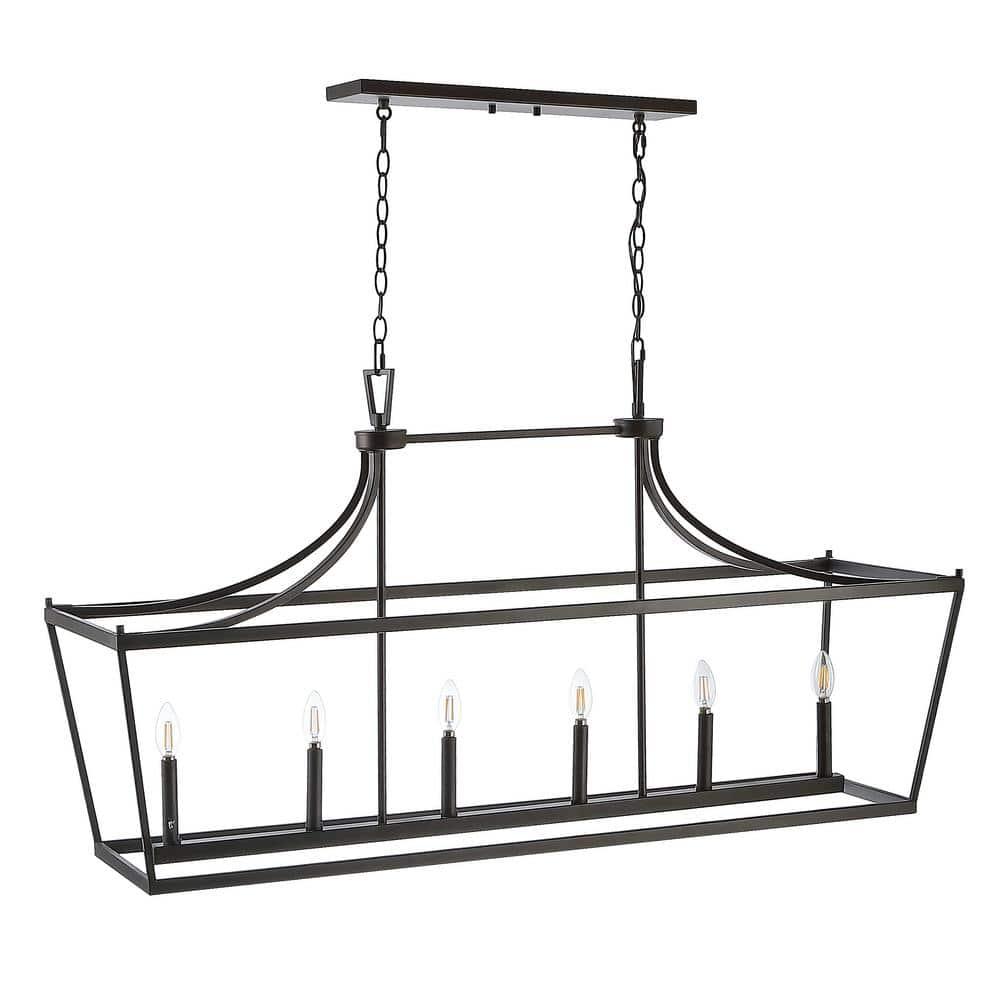 Aroris 6 Light 49" Pendant - PND4093 - Oil Rub Bronze - Safavieh