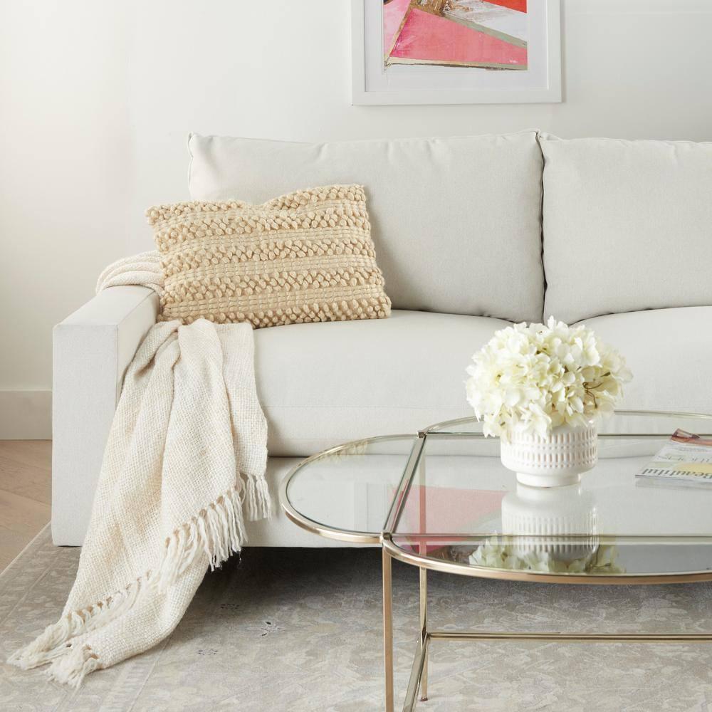 Mina Victory Striped Throw Pillow With Texture
