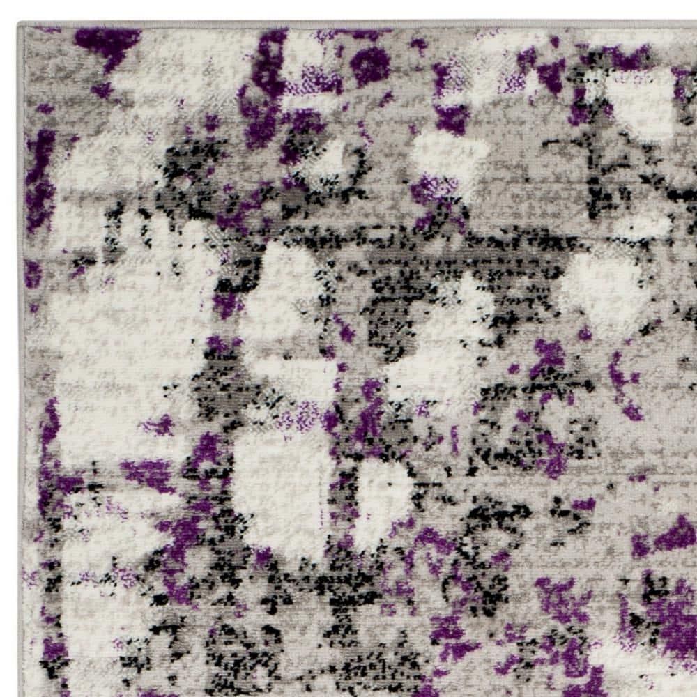 Skyler SKY193 Power Loomed Indoor Area Rug - Grey/Purple - 4'x6' - Safavieh