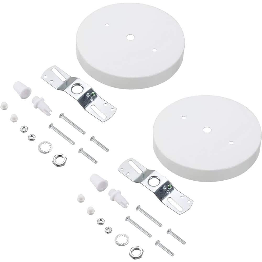 Aspen Creative 21512-22 Canopy Kit, 5-1/8"D, 7/16" Center Hole, Matte White, 2PK