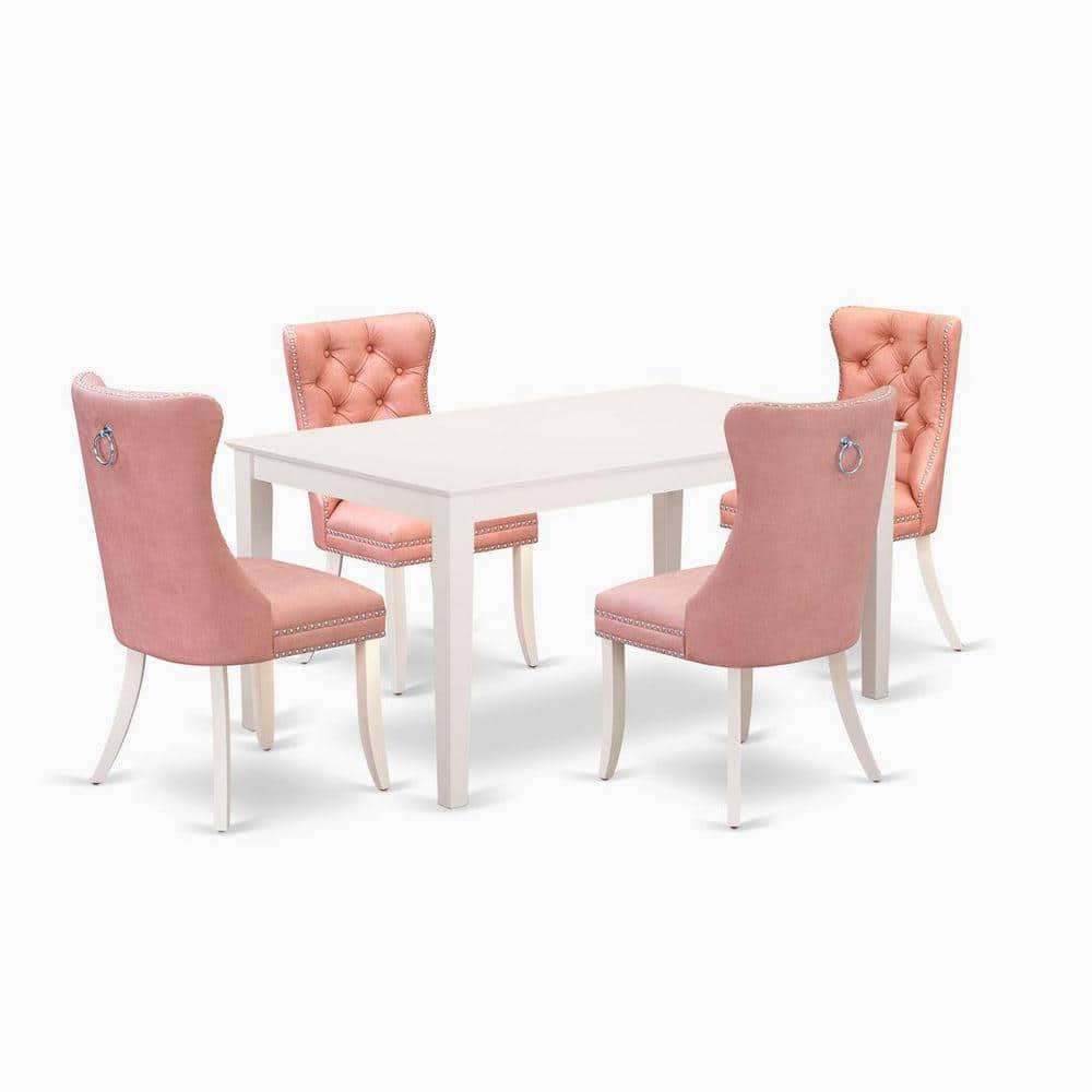 East West Furniture 5 Piece Dining Table Set Consists of a Rectangle Kitchen Table