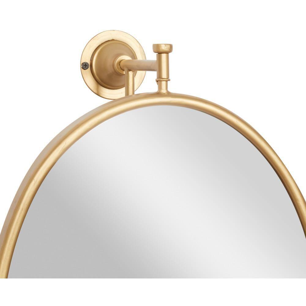 DecMode 15" x 29" Gold Oval Shaped Wall Mirror