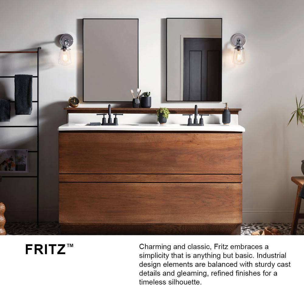 Fritz Outdoor Brushed Nickel Dimmable Wall Sconce with Clear Glass