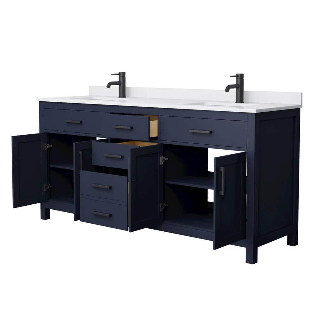 Beckett 72" Freestanding Double Bathroom Vanity with Cultured Marble Top