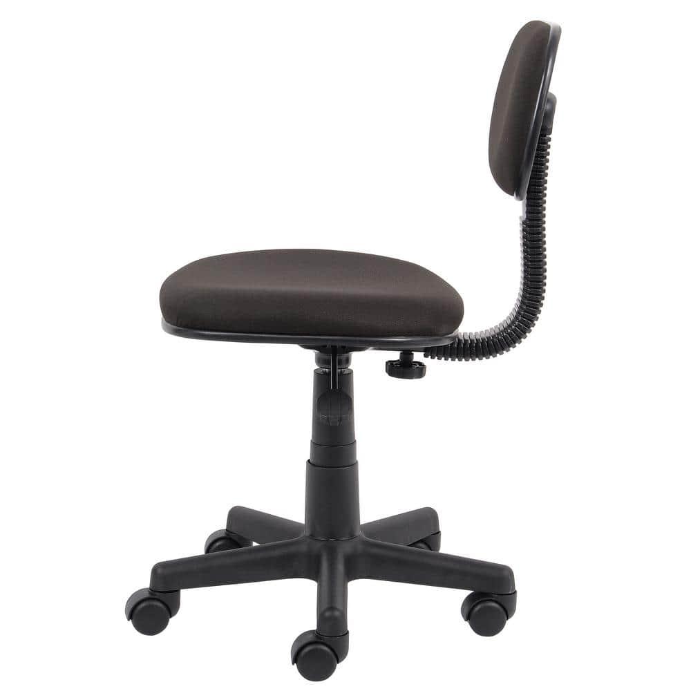 Fabric Steno Chair Black - Boss Office Products: Pneumatic Lift, Nylon Base, Swivel Casters
