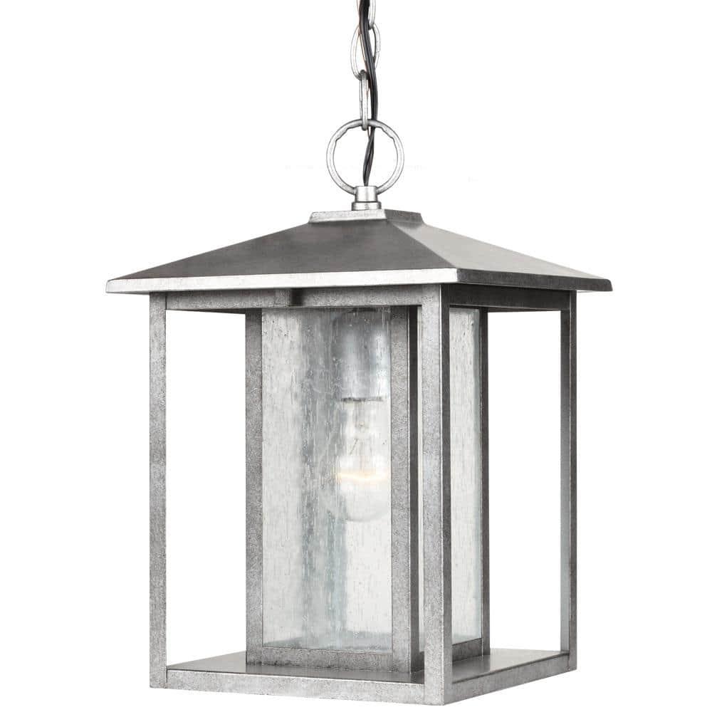 Sea Gull Lighting 62027-57 Hunnington One Light Outdoor Pendant, Weathered Pewter Finish