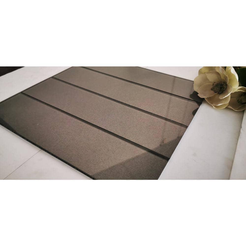 Abolos Forever Glossy 3 in. x 12 in. Diamond Grade Glass Straight Edge Subway Decorative Kitchen & Bathroom Wall Tile