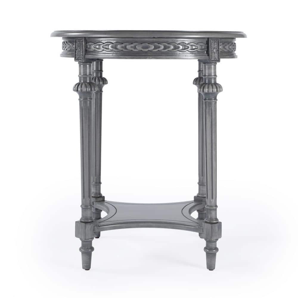 Butler Hellinger Round Gray Wood Lamp Table
