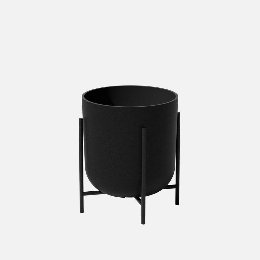 Veradek Mason Series Raised Kona 15" Plastic-Stone Planter with Stand - (Black/1 Pack)