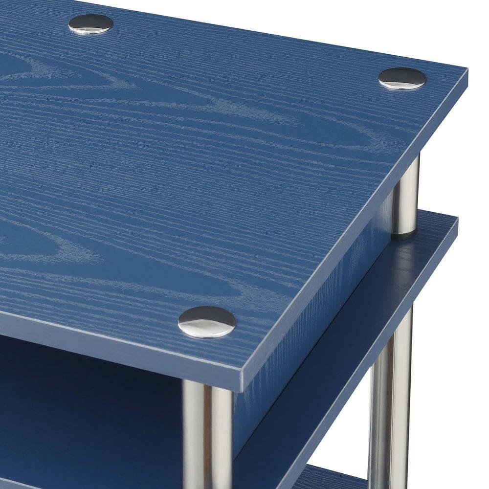 Convenience Concepts Designs2Go 30 inches Tall No Tools Desk with Shelves, Cobalt Blue, Adults