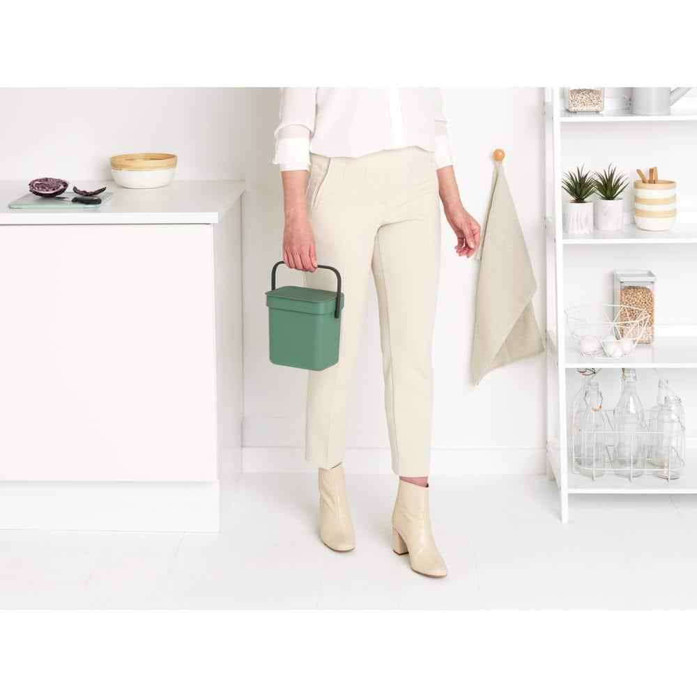 Brabantia Sort & Go 0.8 Gallon Plastic Odor Resistant Indoor Kitchen Composter