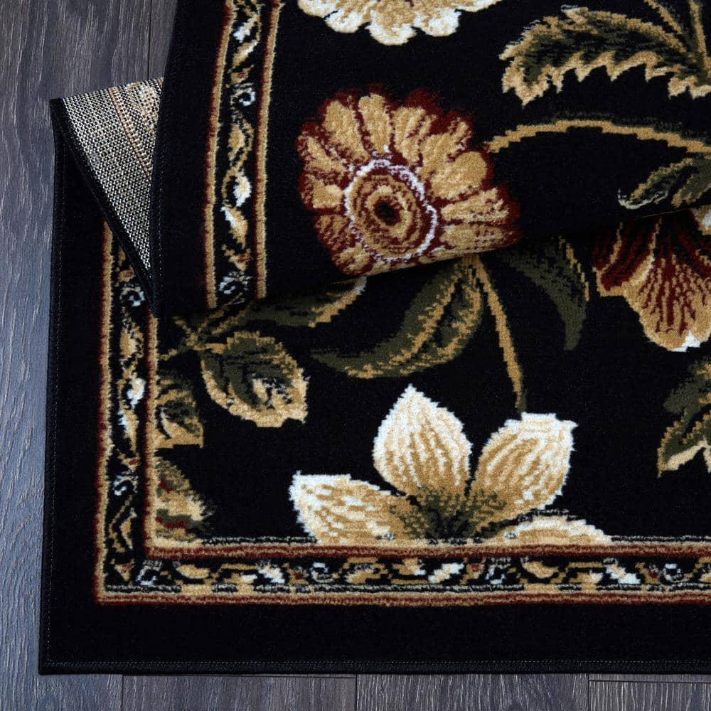 Home Dynamix Optimum Amell Traditional Floral Area Rug, Black/Green, 7'8"x10'4"