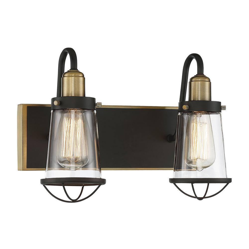 Savoy House Lansing 2 - Light Vanity in  English Bronze/Warm Brass