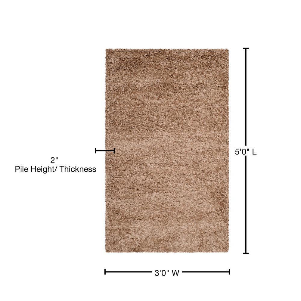 Milan Shag SG180 Power Loomed Indoor Accent Rug - Dark Beig - 3'x5' - Safavieh