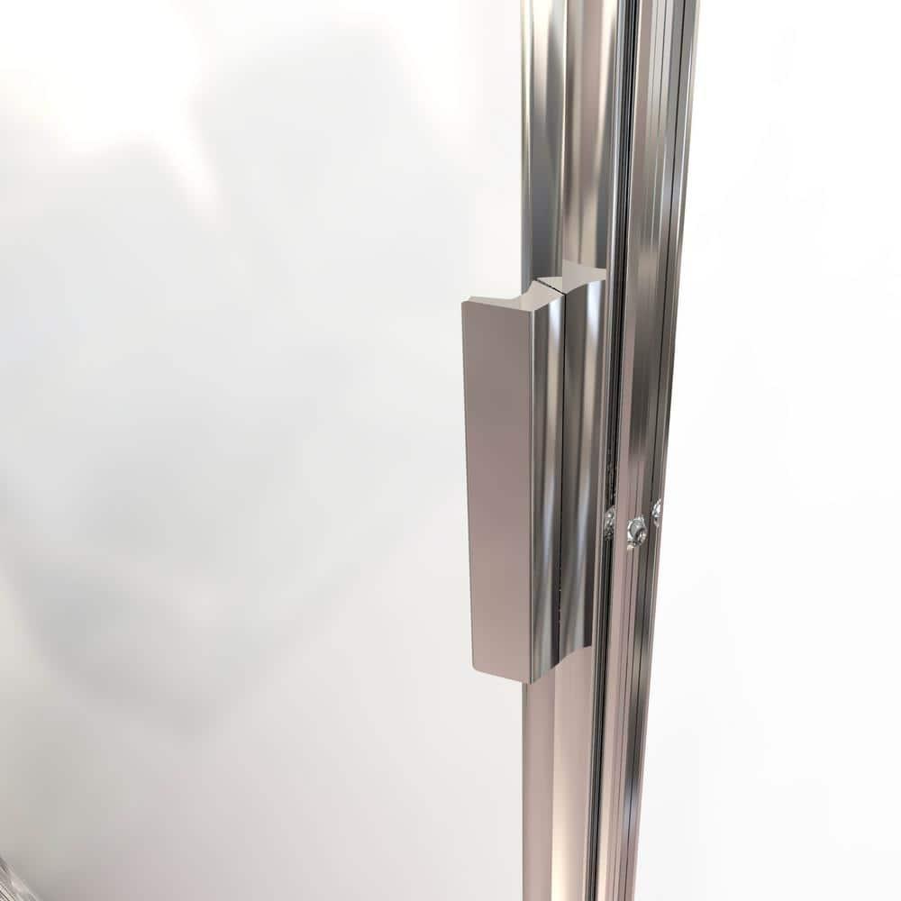 Basco DLXH60B1765CLSV Deluxe 57.625'' W 68.625'' H Framed Neo-angle Reversible Shower Enclosure