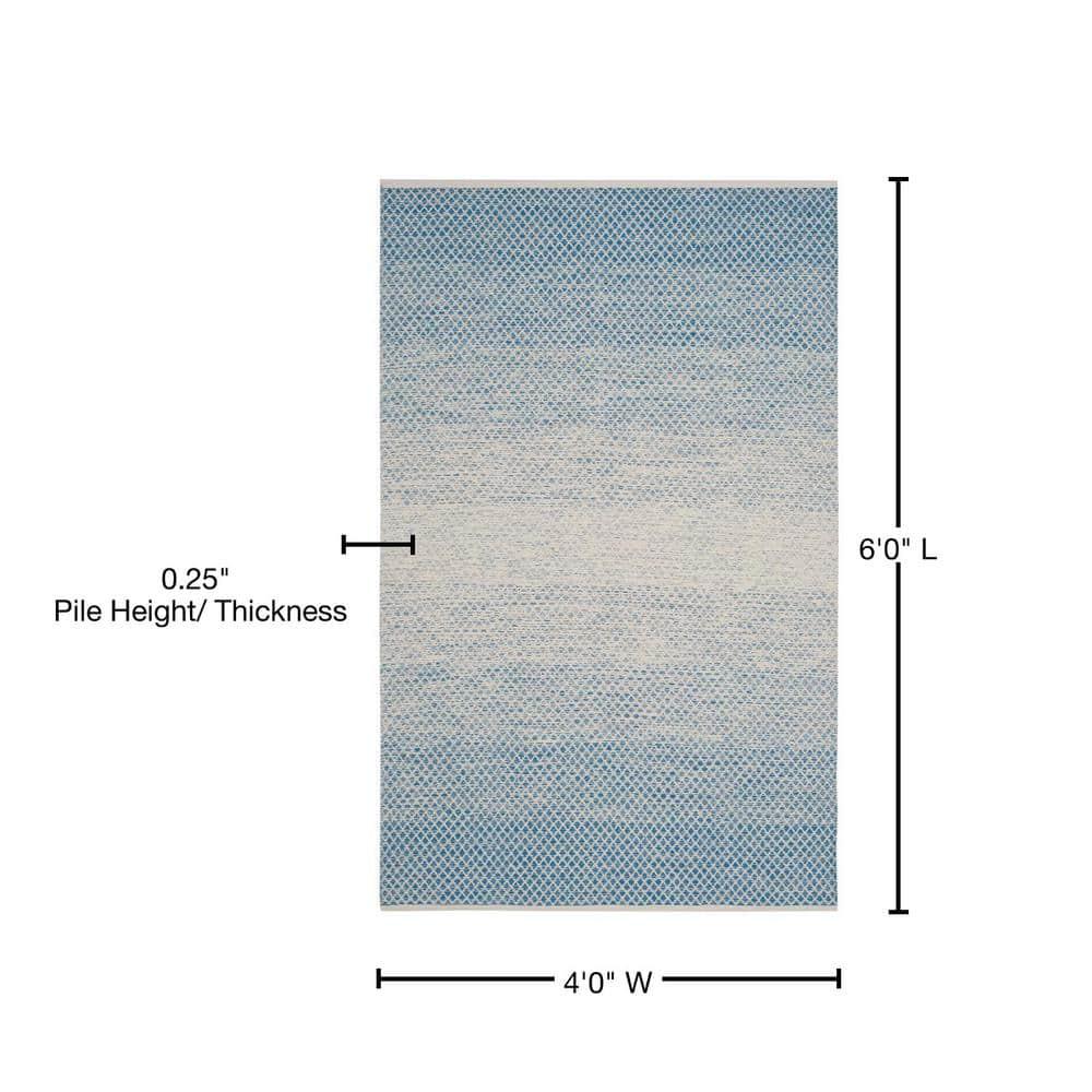 Montauk MTK601 Hand Woven Indoor Area Rug - Blue/Ivory - 4'x6' - Safavieh.