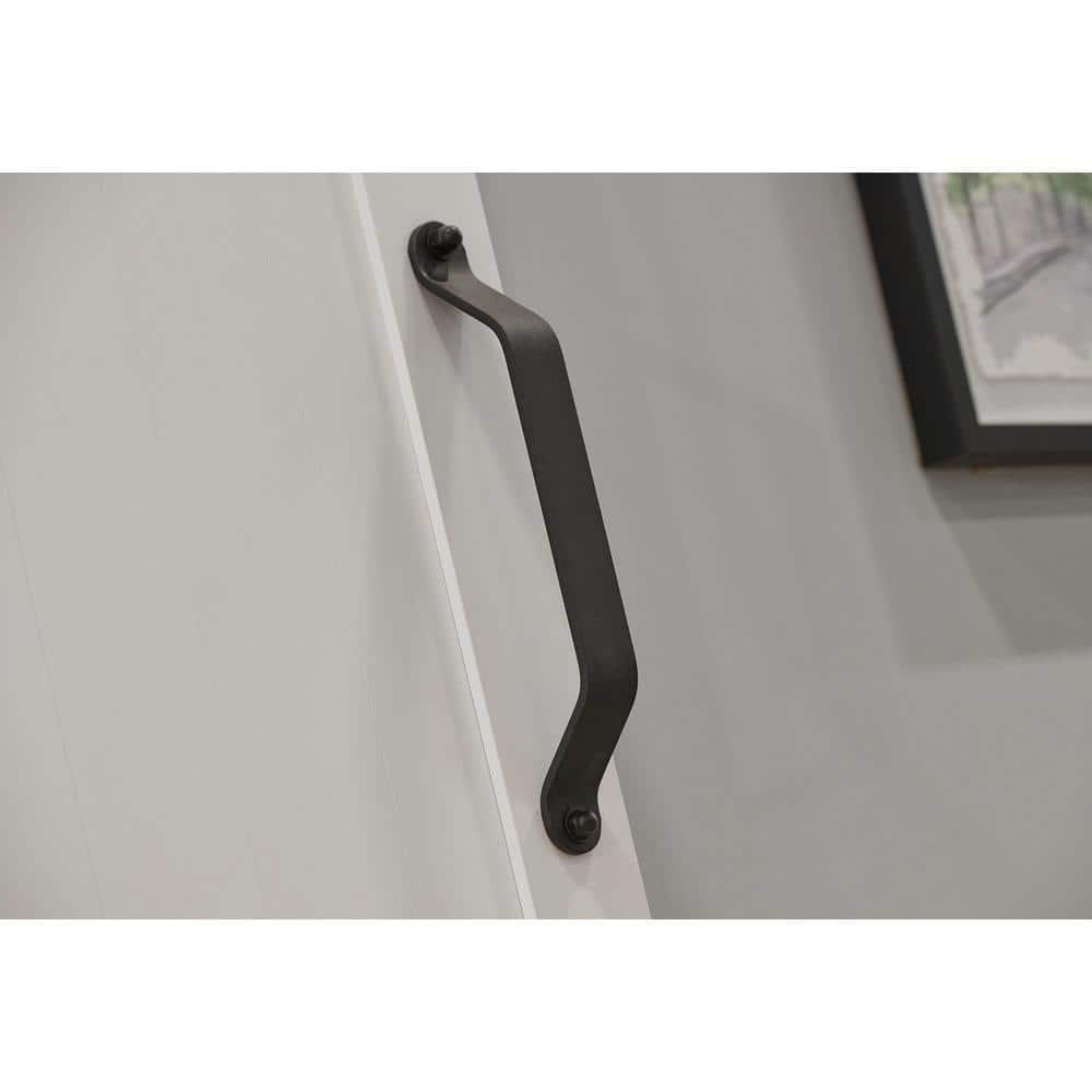 LTL Home Products Chevron PVC/Vinyl Millbrooke Barn Door with Installation Hardware Kit