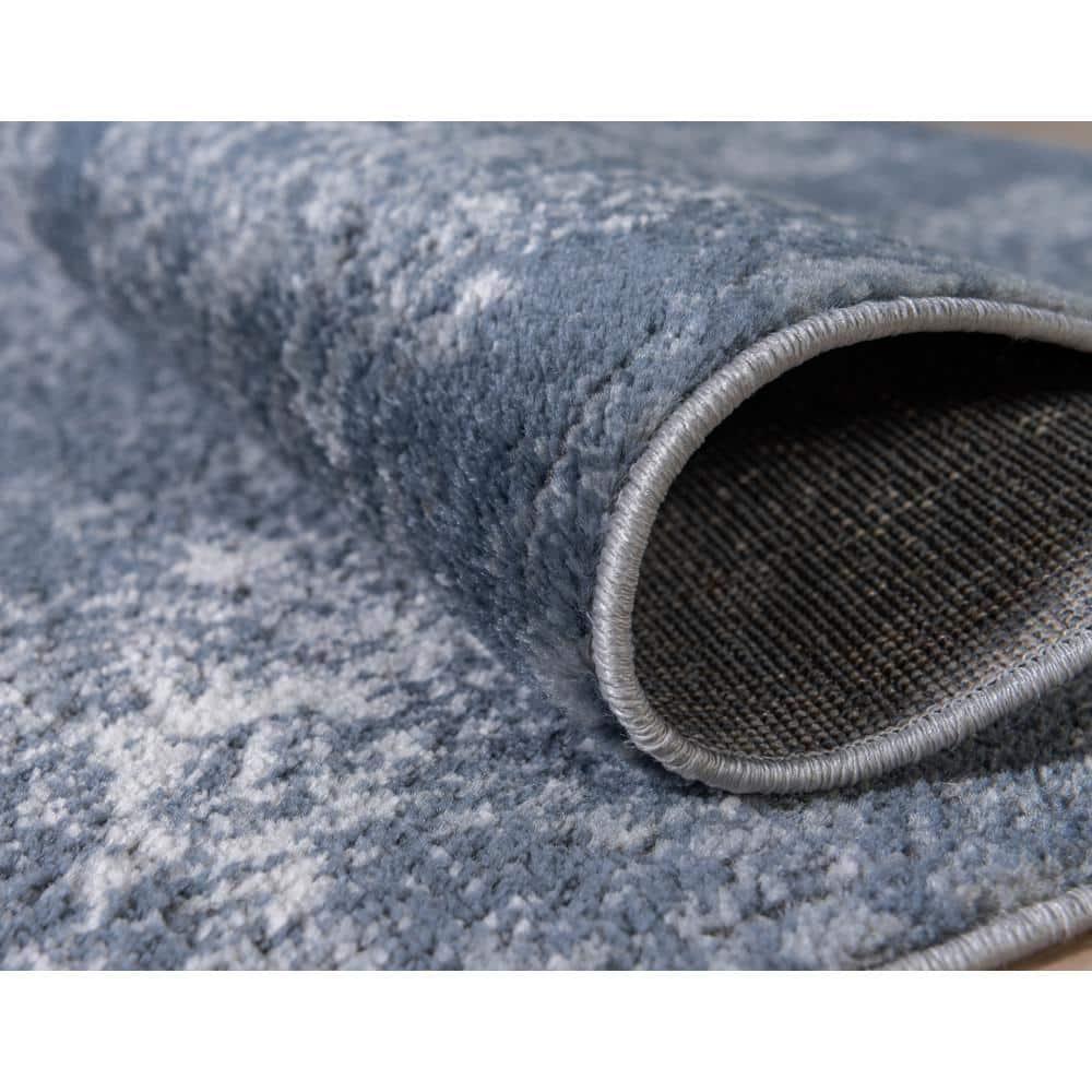 Unique Loom Portland Collection Area Rug - Woodburn (6' 1" x 9' Rectangle Blue/Ivory)