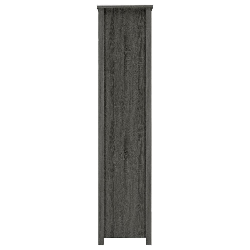 68" Dylan 8 Shelf Bookcase with Storage Drawer Weathered Gray - Coaster: Modern Home Office Furniture
