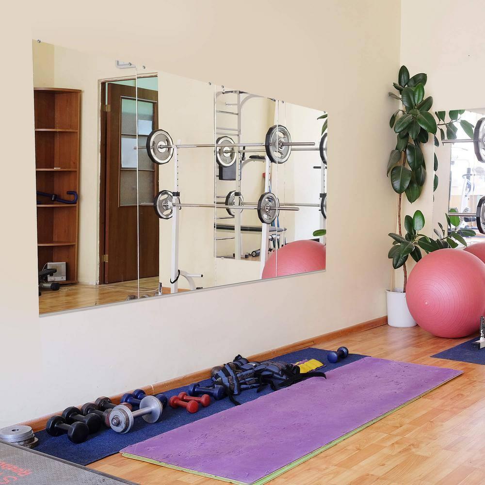 Home Gym Mirror 47.5x31.5 inches 1/4" Thick, Large Full Body Mirror for Yoga, Large Wall Mirror Full Length for Fitness, Garage, Dance Studio, Wall Mirror for Home Gym