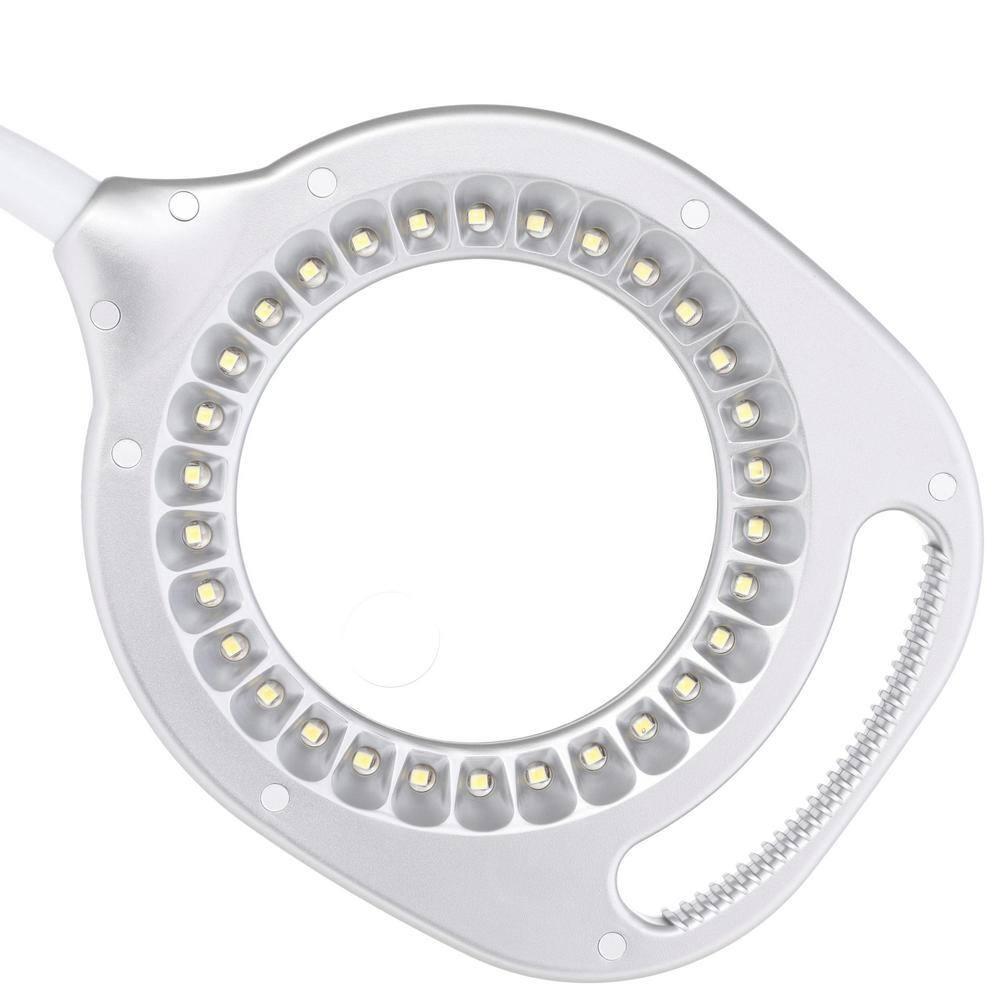Ottlite 2-in-1 LED Magnifier Floor and Table Light, Silver