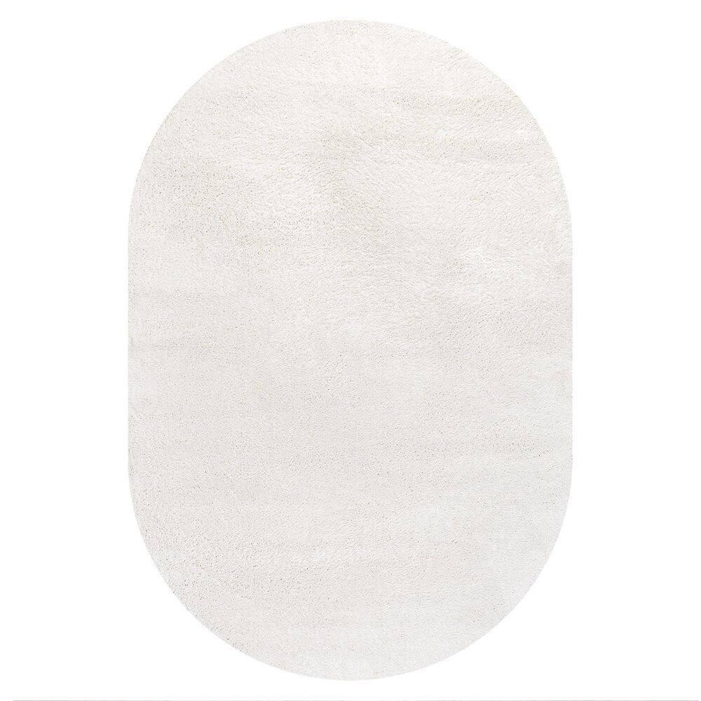 3'x5'Oval  Haze Solid Low-Pile, Cream - JONATHAN Y