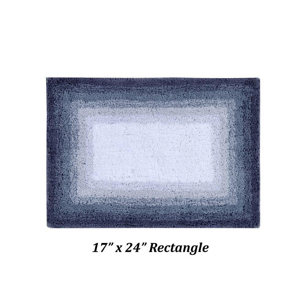 Better Trends Torrent 100% Cotton Tufted Non- Slip Backing 2 Pc (17"x24"|20"x20") Bath Rug Set - Gray