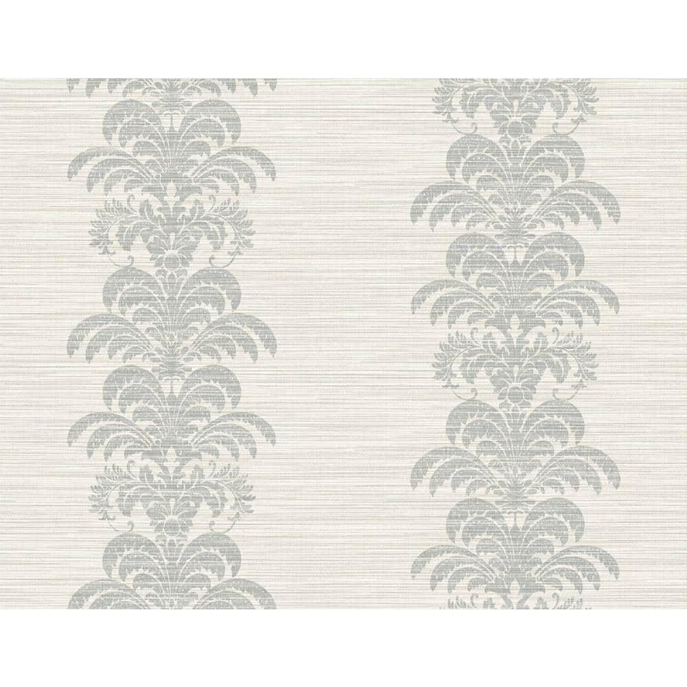 Cove Gray & Alabaster Damask Urban Chic Wallpaper