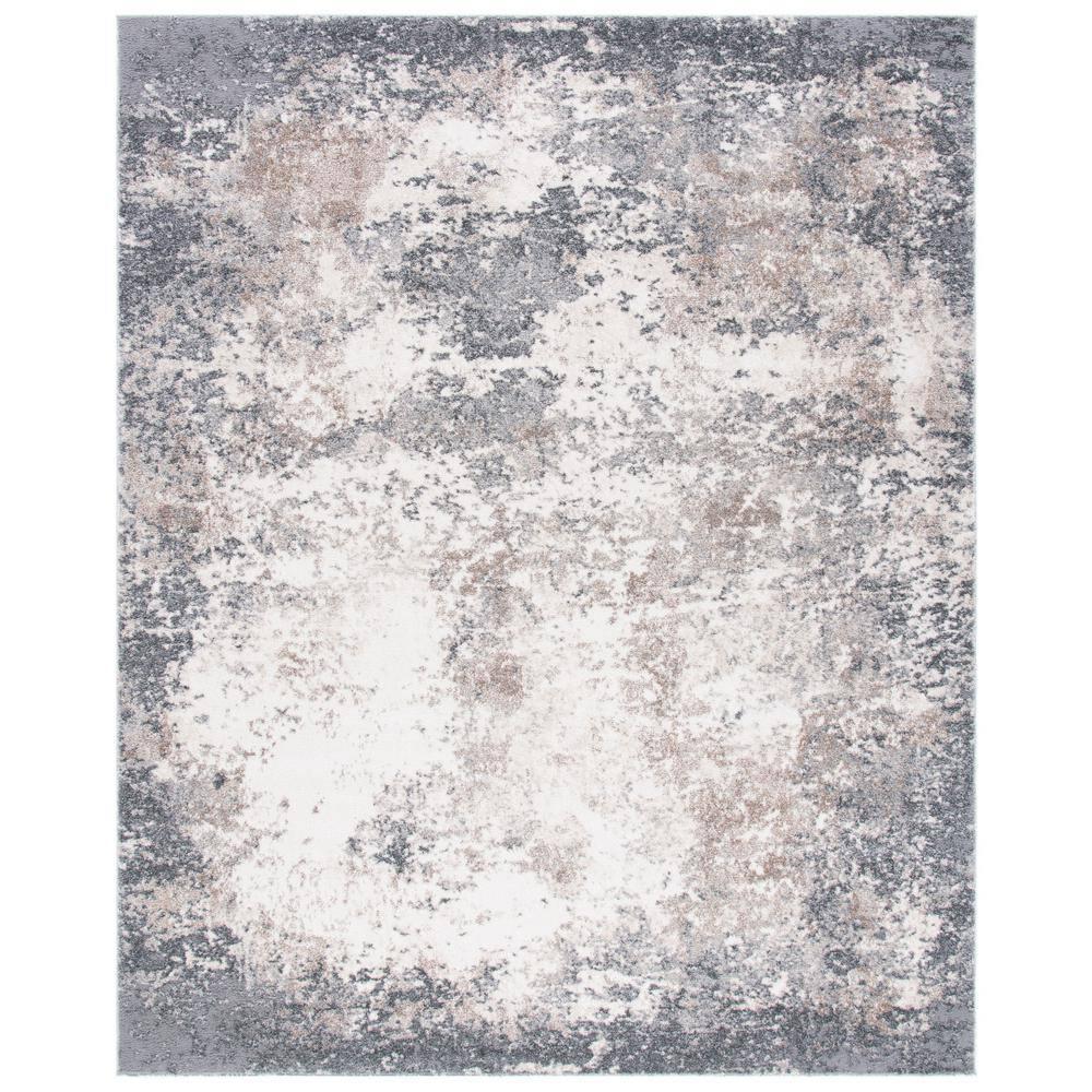 Aston ASN705 Power Loomed Indoor Area Rug - Grey/Ivory - 9'x12' - Safavieh