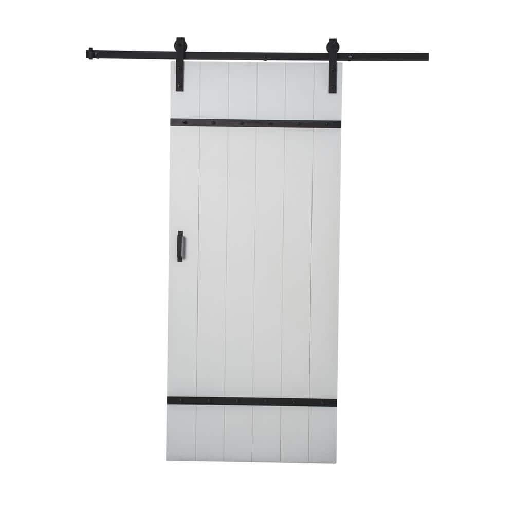Renin 36'' x 84'' Semi-Solid Paneled Low-Gloss with Installation Hardware Kit Barn Door