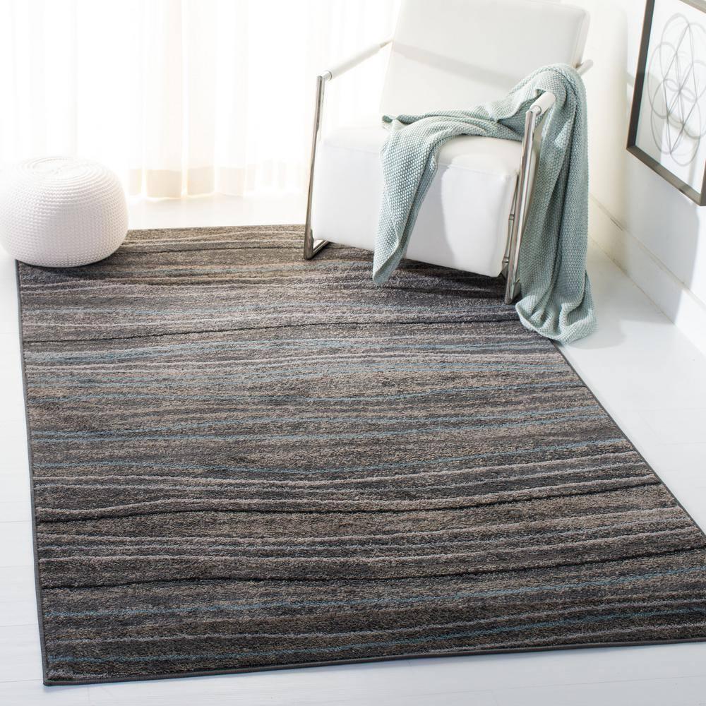 Amsterdam AMS111 Power Loomed Indoor Area Rug - Silver/Beige - 4'x6' - Safavieh