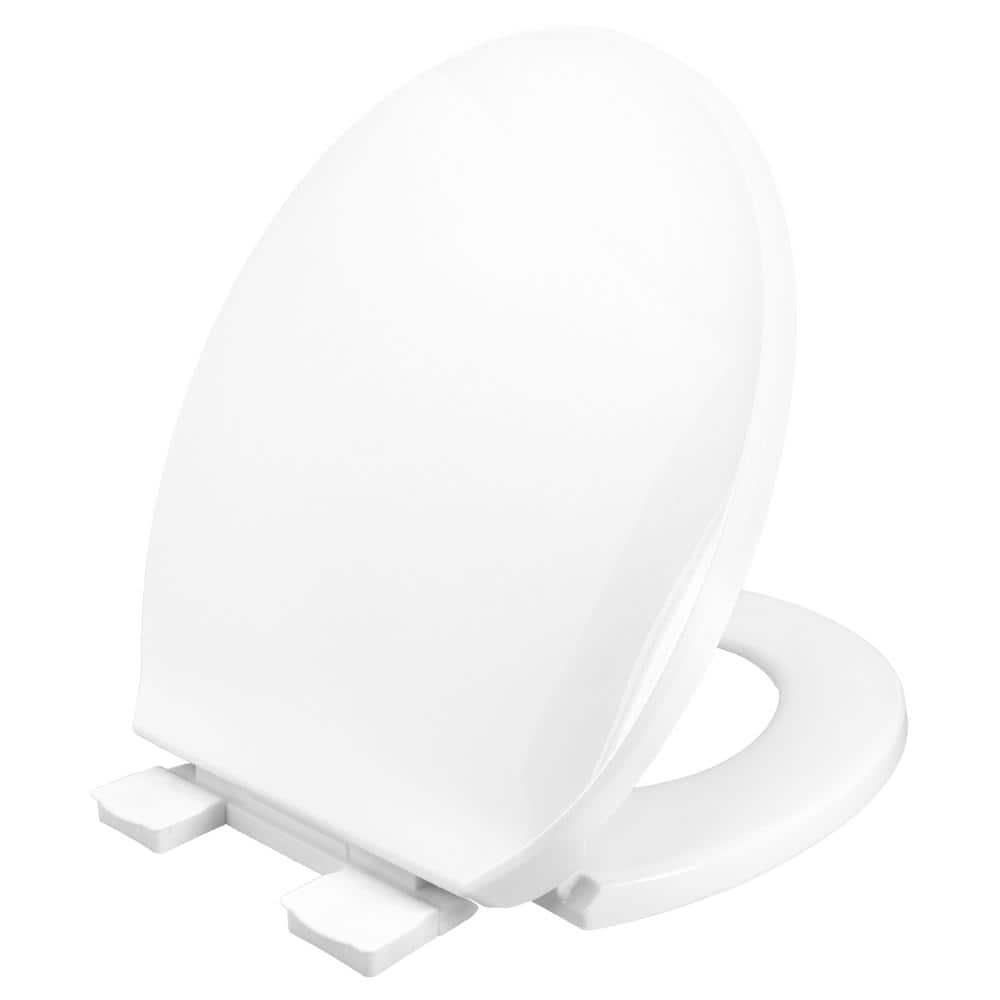 Clorox Antimicrobial Round Stay Fresh Scented Plastic Toilet Seat with Easy-off Hinges