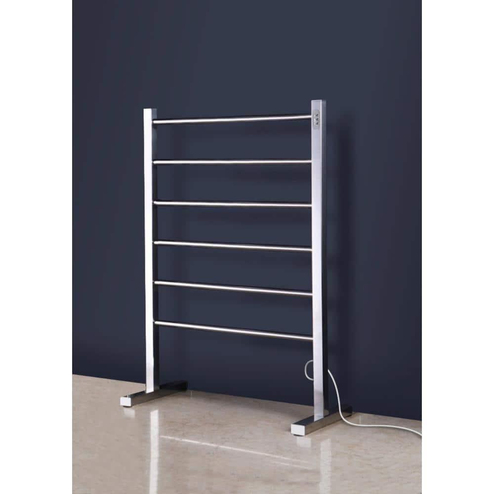 Ibiza Electrical Freestanding Towel Warmer, Polished, Plug-in, 6 Bars